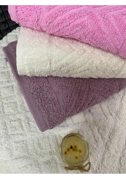 Karo 3’lü El ve Yüz Havlu Seti – 50X90 cm %100 Pamuk, Yumuşak Dokulu,örgü Desen fırsatları