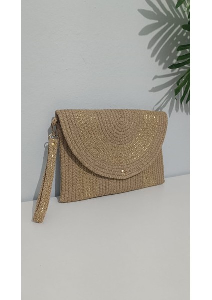 Gökkuşağı Tarzı Siyah ve Bej, Gümüş ve Gold Şeritli Kadın El Çantası fiyatları