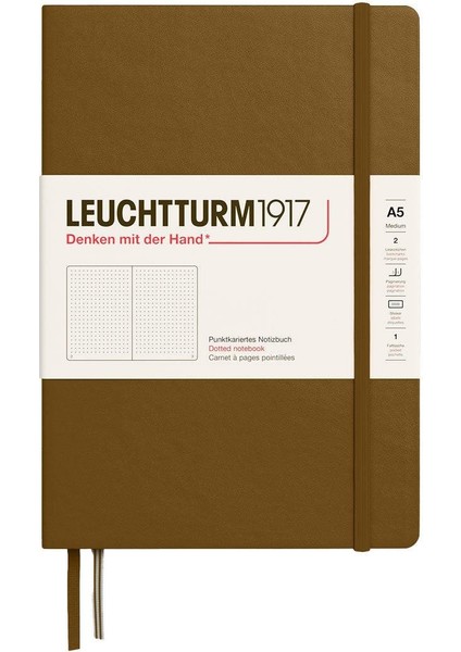 LEUCHTTURM1917 2025 Colors Orta Boy (A5), Sert Kapak, 251 Sayfa, Noktalı Defter Spice Brown 372197