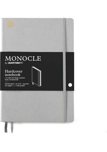 LEUCHTTURM1917 x Monocle Limited Edition Defter B5, Sert Kapak, 192 Noktalı Sayfa Light Grey 363351