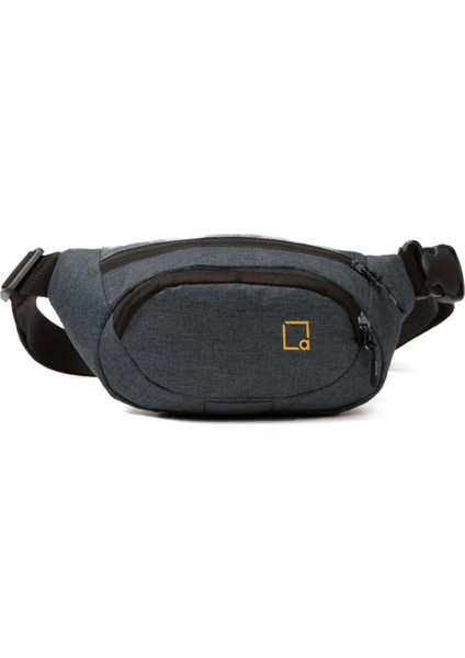 3 Gözlü Gri Çapraz Askılı Bel ve Omuz Çantası, Ayarlanabilir, Şık ve Pratik