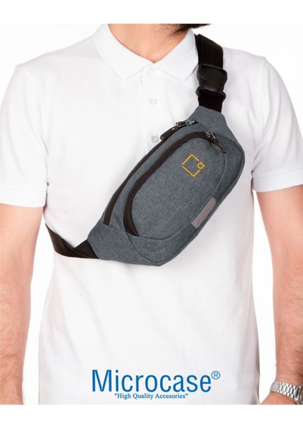 3 Gözlü Gri Çapraz Askılı Bel ve Omuz Çantası, Ayarlanabilir, Şık ve Pratik fiyatları