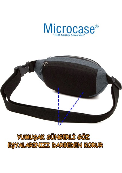 3 Gözlü Gri Çapraz Askılı Bel ve Omuz Çantası, Ayarlanabilir, Şık ve Pratik fırsatları