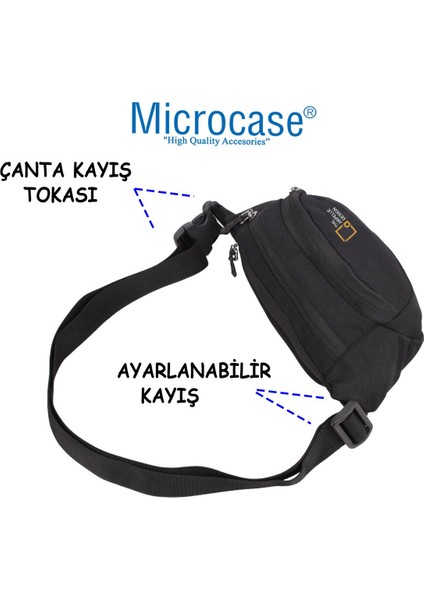 3 Gözlü Gri Çapraz Askılı Bel ve Omuz Çantası, Ayarlanabilir, Şık ve Pratik