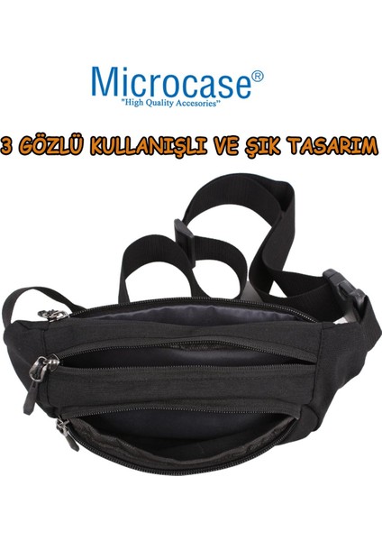 3 Gözlü Gri Çapraz Askılı Bel ve Omuz Çantası, Ayarlanabilir, Şık ve Pratik