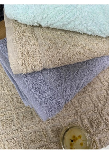 Karo 3’lü El ve Yüz Havlu Seti – 50X90 cm %100 Pamuk, Yumuşak Dokulu,örgü Desen fırsatları