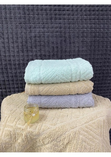 Karo 3’lü El ve Yüz Havlu Seti – 50X90 cm %100 Pamuk, Yumuşak Dokulu,örgü Desen indirimleri