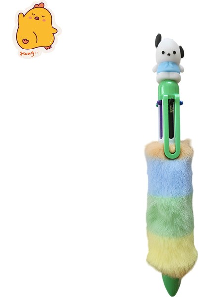 Kuromi Cinamoroll My Melodi Figürlü Tüylü Çok Renkli Tükenmez Kalem – 10 Renkli Disney Yazı Kalemi | Fancy Space