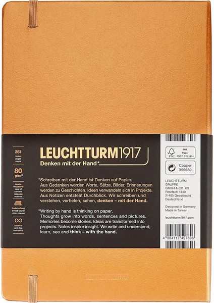 Leuchttrum 1917 Çizgili Sert Kapak Defter A5 Copper 355521 fiyatları