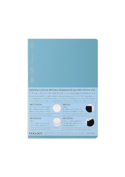 365 Days Notebook 368 Sayfa A5 Blue Noktalı Defter