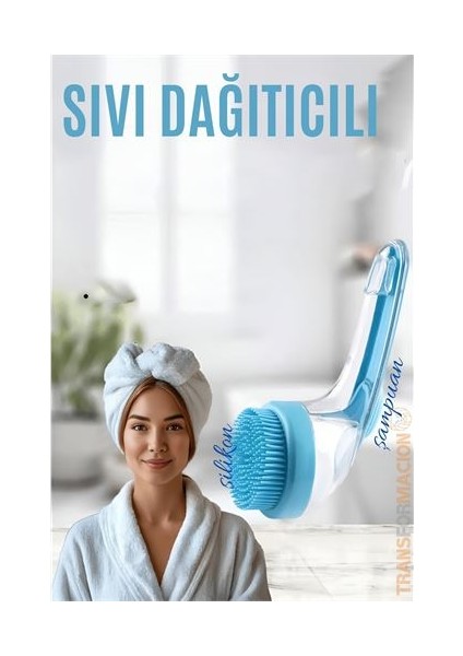 Şampuan Hazneli Silikon Saç Yıkama Peeling ve Masaj Fırçası