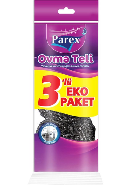 Parex Bulaşık Ovma Teli 3'lü Eko Paket