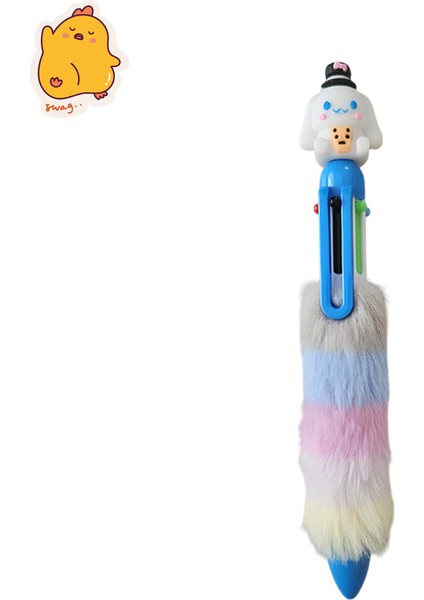 Kuromi Cinamoroll My Melodi Figürlü Tüylü Çok Renkli Tükenmez Kalem – 10 Renkli Disney Yazı Kalemi | Fancy Space