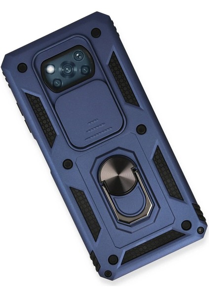 Xiaomi Pocophone X3 Kılıf Pars Lens Yüzüklü Silikon - Lacivert - ALVN8485-7879 modelleri