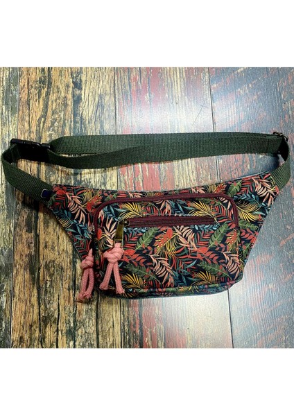 Yeşil Bohem Etnik Günlük Seyahat Bel Çantası Çok Cepli Suya Dayanıklı