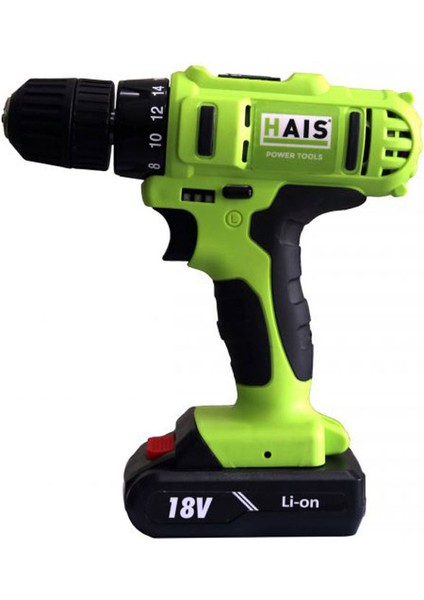Hais CD-LBT-16A 18V Çift Devirli Şarjlı Matkap – 1.5-15 mm Mandren, Yüksek Güç ve Uzun Ömürlü Akü Performansı (4841009)