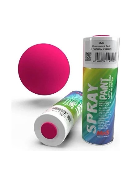 Mxs Akrilik Sprey Boya Floresan Kırmızı 400ML