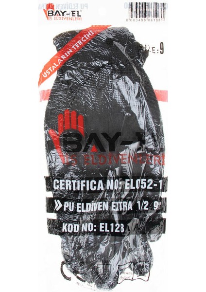 Bay-El EL128 No:9 Siyah 1/2 Pu Kaplı Ekstra Naylon Eldiven modelleri