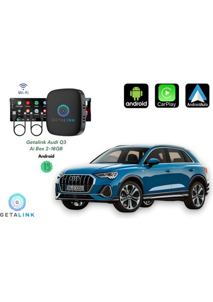 Audi Q3 3in1 2-16GB Ai Box Hareket Halinde Video Izleme Youtube + Netflix + ANDROID13