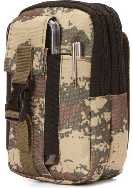 Kamuflaj Desenli Erkek Taktik Bel Çantası, Telefon ve Eşyalar Için Ideal, 18X11 cm fırsatları