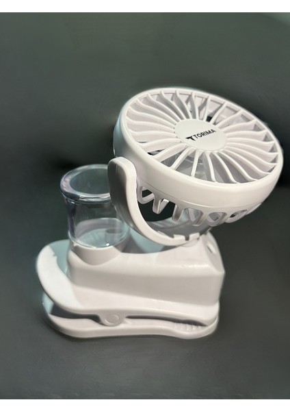 Şarjlı Mini Masa Vantilatörü | Hava Nemlendiricili, Sessiz Fan, LED Ekranlı, 4 Kademeli,
