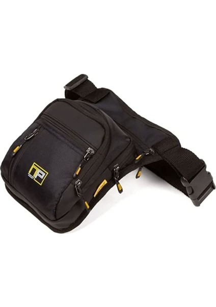 Unisex Çok Fonksiyonlu Bel ve Omuz Çantası, Kamp ve Yürüyüş Için Uygun Siyah