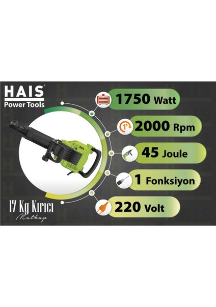 Hais Kırıcı Matkap BDH1600X01 1750 Watt 17 kg fiyatları