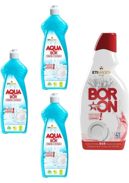 Elde Bulaşık 650 ml X3 + Boron Jel Bulaşık Makinesi 820 ml 110 ml Parlatıcı