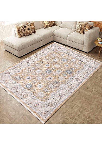 Sofia, Vintage Desenli Sanatsal Cross Dokuma Salon ve Oturma Odası Halısı