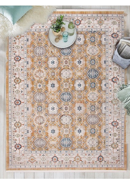 Sofia, Vintage Desenli Sanatsal Cross Dokuma Salon ve Oturma Odası Halısı indirimleri