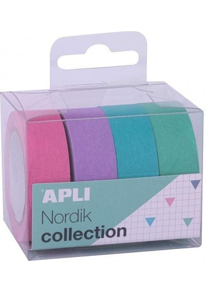 4'lü Nordik Pastel Renkler Washi Bant Seti