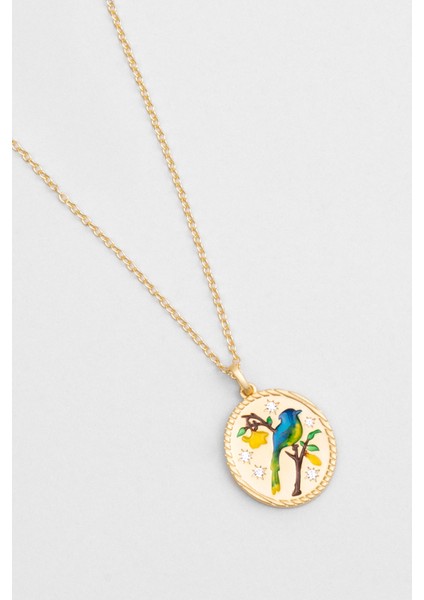 Serenat Kuşu 18 Ayar Sarı Altın Kaplama 44 cm Gümüş Kolye indirimleri