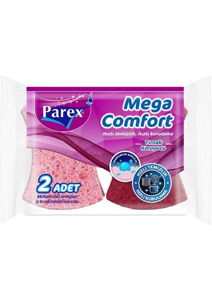Parex Mega Comfort Oluklu Bulaşık Süngeri 2'li