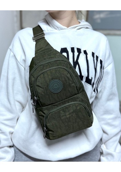 Haki Unisex Günlük Omuz ve Bel Çantası, Şık ve Hafif Tasarım