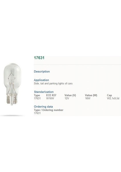 12V 16W 18W T15 Buyuk Dıpsız Ampul (Slx Dıpsız) (10 Adet)