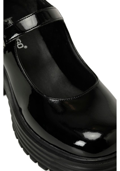 24K-521 5pr Siyah Kadın Oxford Ayakkabı