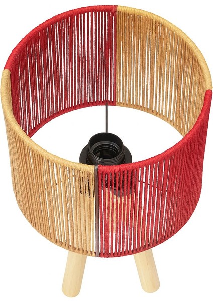 Amberwood El Örgüsü Masa Lambası – Kırmızı & Keten Renkli modelleri