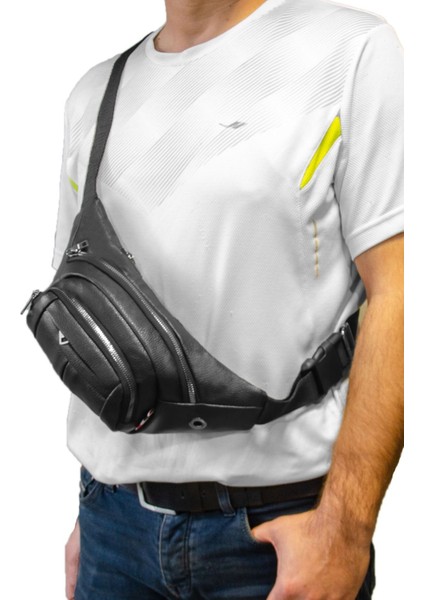 Şık Suni Deri Bel ve Göğüs Çantası, Siyah, Hafif ve Kullanışlı, Modern Tasarım fiyatları