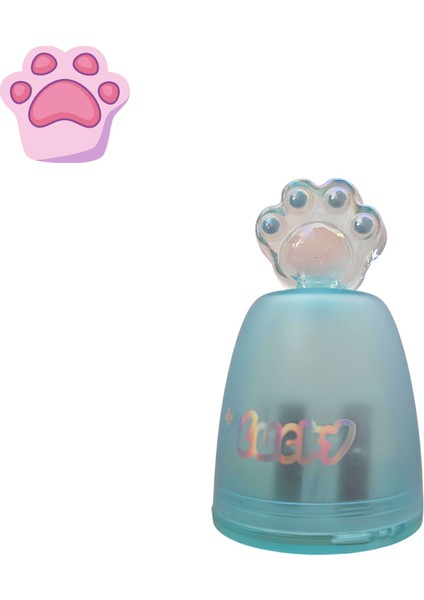 Kedi Pati Figürlü Çift Hazneli Kalemtıraş – Sevimli Tasarım, Renkli Kırtasiye Ürünü | Fancy Space