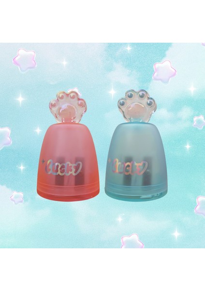 Kedi Pati Figürlü Çift Hazneli Kalemtıraş – Sevimli Tasarım, Renkli Kırtasiye Ürünü | Fancy Space modelleri