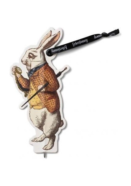 Eclectionery Flat Kalemli Kitap Ayracı - Alice In The Wonderland Rabbit Tavşan