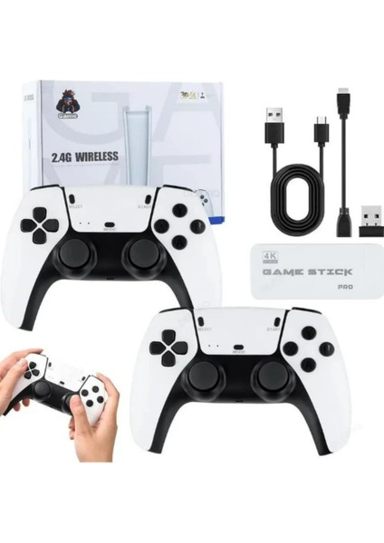 M15 Retro Oyun Konsolu 64GB 20000+OYUN 4K Yüksek Çözünürlüklü Video Oyunu 20+Emülatör Gba Ps1 Arcade