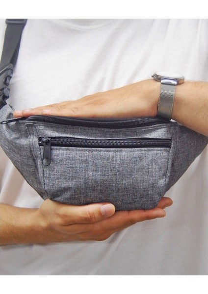 Gri Çok Amaçlı Çanta, Bel ve Omuz Kullanımı, Cepli, Çapraz Tasarım modelleri