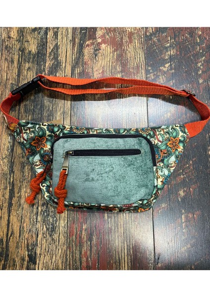 Mavi Etnik Bohem Günlük Seyahat Bel Çantası Çok Cepli ve Suya Dayanıklı