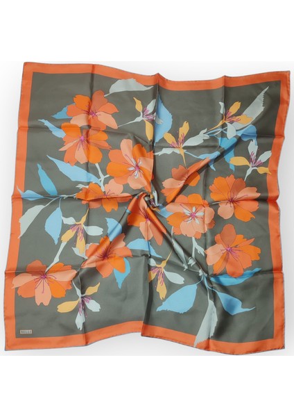 Saf Ipek Kadın Eşarp Çiçek Desenli Tesettür Giyim