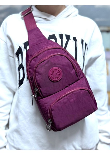 Şık Bordo Günlük Unisex Bel Çantası, Hafif ve Kullanışlı Tasarım