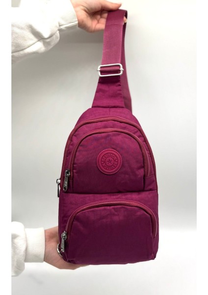 Şık Bordo Günlük Unisex Bel Çantası, Hafif ve Kullanışlı Tasarım fırsatları