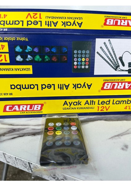 Rgb Renkli Ayak Altı Lamba – Kumandalı, Çok Fonksiyonlu, 12V Araç Içi LED Aydınlatma