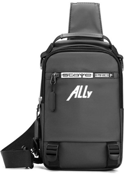 Gri Çok Fonksiyonlu Su Geçirmez USB Girişli Erkek Bel ve Sırt Çantası