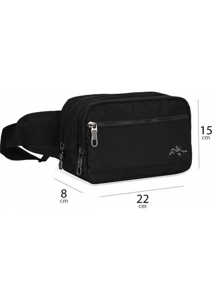 Şık Siyah Bel Çantası, Günlük ve Spor Kullanımına Uygun, Hafif ve Dayanıklı
